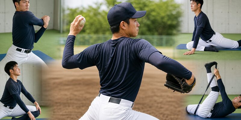 球速アップを目指すストレッチ5選！ピッチャーの肩甲骨と股関節の柔軟性で怪我防止