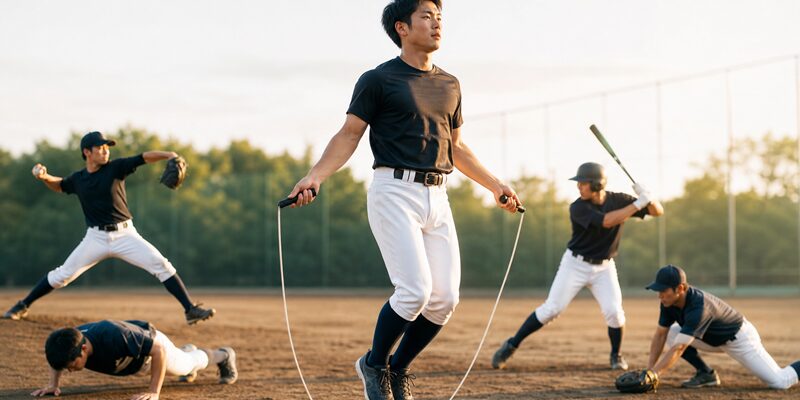 【必見】縄跳びは野球の練習メニューに最適！効果的な全身トレーニング5選